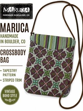 Maruca Handmade Boulder CO Tapestry Crossbody Bag Boho Floral USA